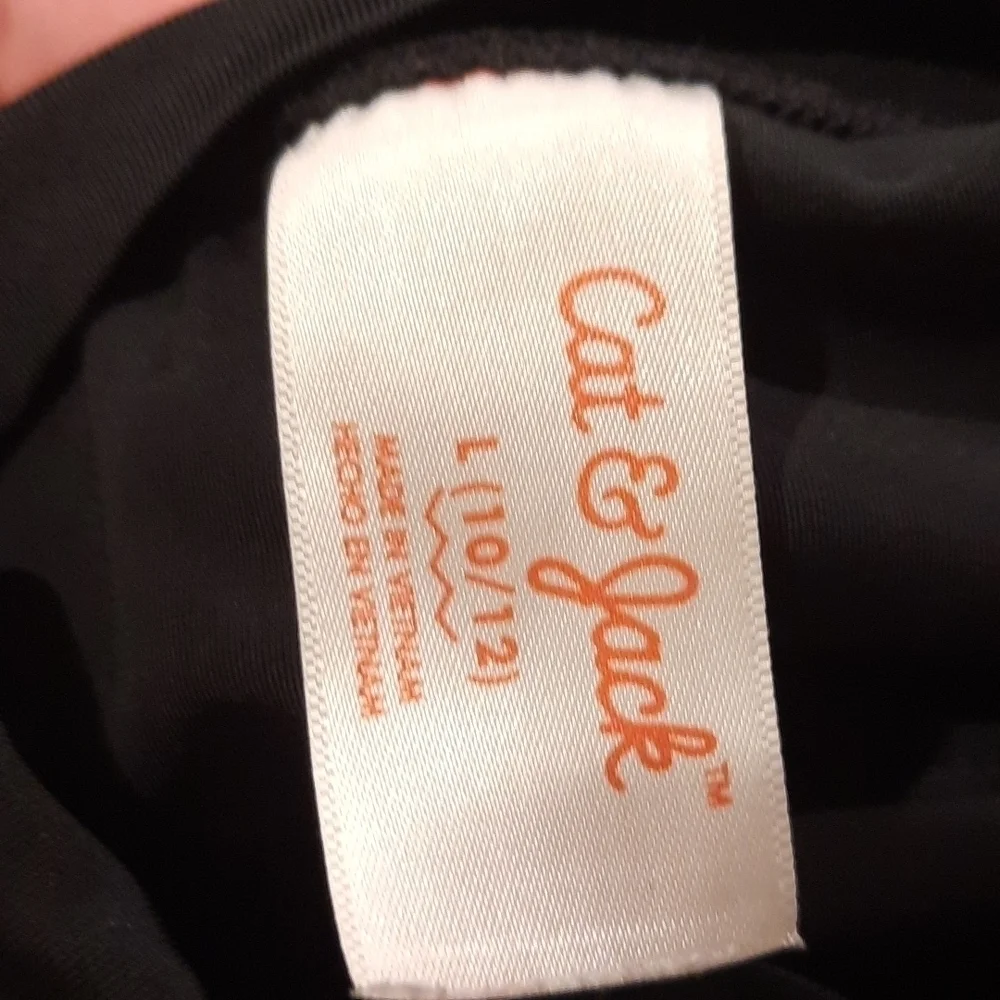 Cat & Jack Girls Black Gold Pineapple Rash Guard Swim Top Size L 10/12